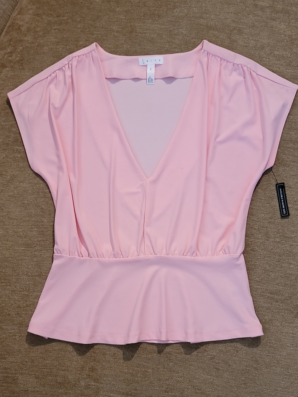 Pink V-Neck Peplum Blouse From Nordstroms